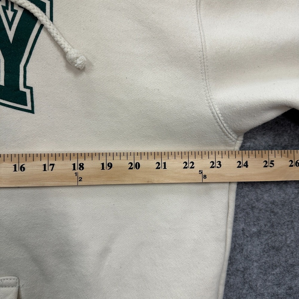 OBEY Hoodie Sweatshirt Mens  Cream w/ Green Collegiate Style Letters No Size Tag - Picture 4 of 7